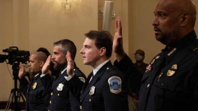 Los jefes de Policía de Washington D.C responden ante el Congreso por el asalto al Capitolio./AFP.