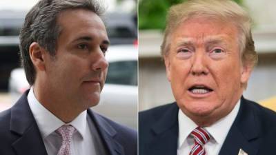 El exabogado del mandatario estadounidense Michael Cohen, y el presidente de EEUU, Donald Trump. AFP