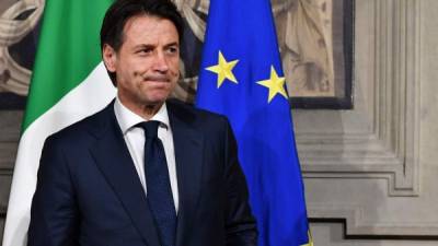 Giuseppe Conte, el candidato a primer ministro italiano compareció hoy ante los medios./AFP.
