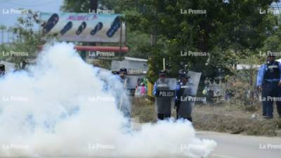 Este jueves hubo un desalojo en el bulevar del este a la altura de La Lima.