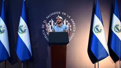 Presidente Nayib Bukele en conferencia de Prensa.