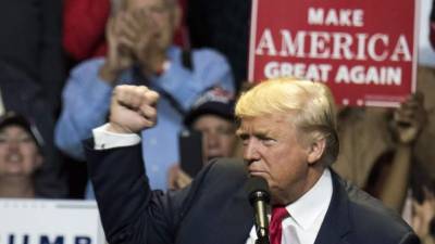 “Me atacan brutalmente con mentiras y calumnias”, dijo Trump en Carolina del Norte. Foto: AFP/Ty Wright