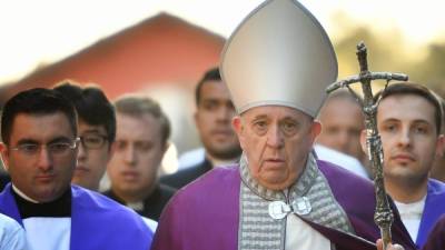 El Papa celebró hoy la homilía del miércoles de Cenizas que marca el inicio de la Cuaresma./AFP.