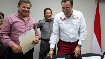 José Alfredo Saavedra, Enrique Ortez Sequeira y el presidenciable Luis Zelaya.