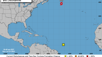 Localización de la tormenta tropical Don en el Atlántico.