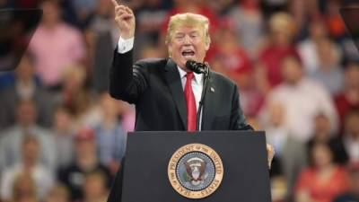 Trump arremetió contra los inmigrantes durante un evento de campaña en Minnesota./AFP.
