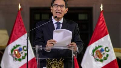 Vizcarra anunció ayer el cierre del Congreso en Perú en una lucha de poderes que enfrenta al ejecutivo y el legislativo./AFP.