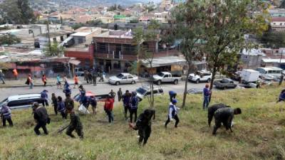 Una gran cantidad de personas se sumaron a las acciones de limpieza en escuelas de San Pedro Sula y colonias de la capital.