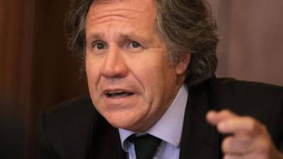 En la imagen un registro del secretario general de la Organización de Estados Americanos (OEA), Luis Almagro, quien considera que se consideren prontamente sus informes críticos sobre Venezuela (del pasado 30 de mayo y del 14 de marzo). EFE/Archivo