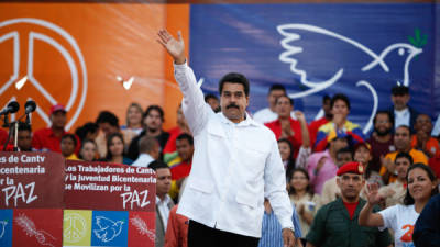 El presidente de venezuela Nicolás Maduro participó la noche del martes en un acto en el Palacio de Miraflores.