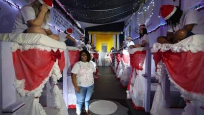 Vista de una celda de la prisión Nelson Hungría, decorada para el concurso Celda Brillante que cada año desde hace siete busca la celda con más ambiente navideño de esta cárcel en Río de Janeiro, Brasil. EFE