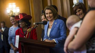 La líder de la minoría demócrata en la Cámara de Representantes del Congreso, Nancy Pelosi. Foto: EFE/Jim Lo Scalzo