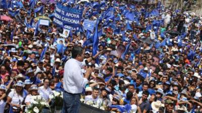 El presidente de Honduras, Juan Orlando Hernández, pidió el voto a los seguidores del Partido Nacional en las elecciones internas del próximo 12 de marzo.