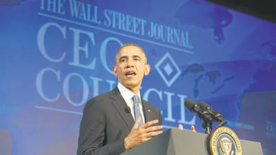 El presidente de EE.UU. ayer en una conferencia de The Wall Street Journal.