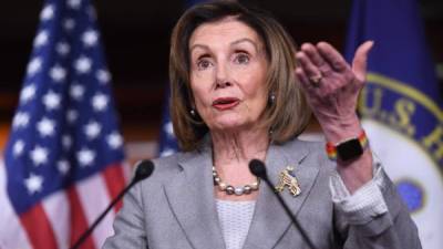 Nancy Pelosi lidera la votación histórica en el Congreso para enviar a Trump a un juicio político./AFP.