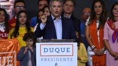 Iván Duque inició su campaña por la segunda vuelta electoral en Colombia el próximo 17 de Junio./AFP.