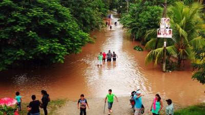 Severas inundaciones ocurridas en el sector de La Lima durante el invierno de 2017.