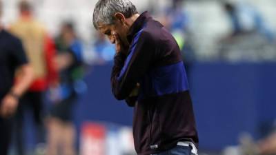 Quique Setién se marcha sin pena ni gloria del Barcelona. Foto AFP.