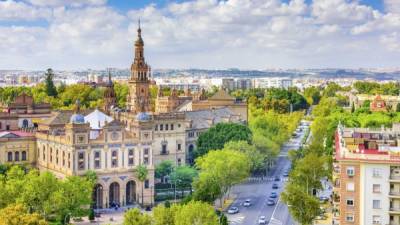 Hermosa panorámicas de la ciudad de Sevilla.