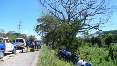 El cadáver estaba en una zacatera a la orilla de la carretera.