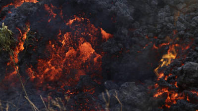 La Coordinadora Nacional para la Reducción de Desastres tomó fotografías de la erupción de lava del coloso.