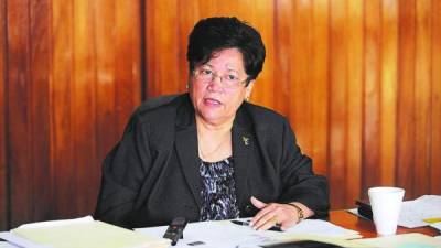 Vilma Morales, presidenta de la junta interventora del IHSS. Foto de archivo.