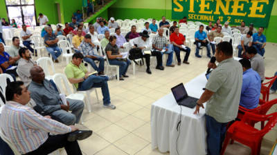 Los miembros del sindicato de la Enee se reunieron ayer en San Pedro Sula.
