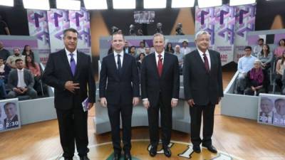Los candidatos a la presidencia de México, Jaime 'el Bronco' Rodríguez; Ricardo Anaya; Jose Antonio Meade y Andrés Manuel López Obrador./AFP.
