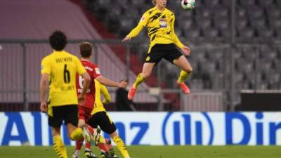 Erling Braut Haaland ha sido un dolor de cabeza para la zona defensiva del Bayern Múnich. Foto AFP.