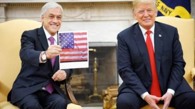 Trump recibió en la Casa Blanca a su homólogo chileno, Sebastián Piñera./AFP.