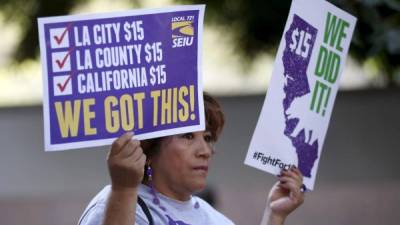 California incrementará el salario mínimo hasta 15 dólares la hora para 2021.