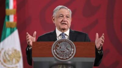 El presidente de México, Andrés Manuel López Obrador, ofrece una rueda de prensa matutina en el Palacio Nacional, en Ciudad de México (México). EFE/ Sáshenka Gutiérrez/Archivo