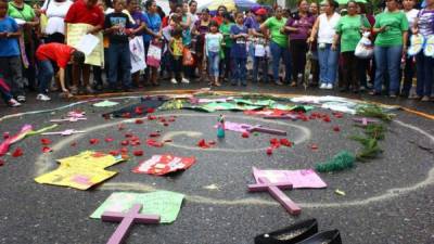 Una manifestación por el asesinato de mujeres en Honduras. Foto de archivo.