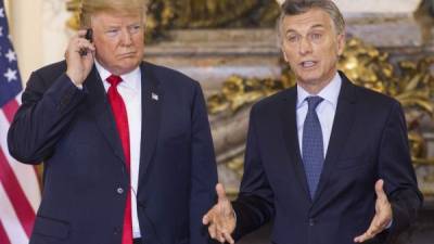 El presidente de EEUU, Donald Trump y su homólogo, el presidente de Argentina, Mauricio Macri. Foto: AFP