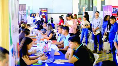 <b>Jóvenes participan en una feria de empleo en San Pedro Sula. Fotos: LA PRENSA</b>