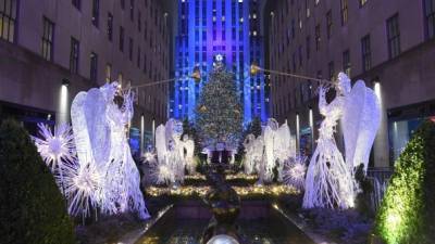 Así luce el árbol navideño en la ciudad de Nueva York. AFP.