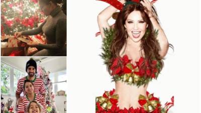 A través de Instagram varios famosos publicaron sus experiencias navideñas junto a sus seres queridos. Thalía fue una de las que más compartió imágenes.