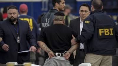 El ICE capturó a 39 pandilleros de la MS-13 en Nueva York, entre ellos 11 hondureños. Foto: Los Angeles Times.