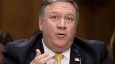 El secretario de Estado estadounidense, Mike Pompeo, comparece ante el Comité de Relaciones Exteriores del Senado en el Capitolio, Washington, Estados Unidos, el 24 de mayo . EFE