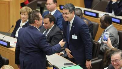 Hernández fue saludado por varios diplomáticos en la sede de las Naciones Unidas.