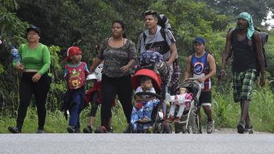 La segunda caravana de migrantes está compuesta por cientos de niños y familias.
