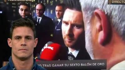 Messi tuvo un momento incómodo con el comunicador Edu Aguirre de El Chiringuito tras ganar el Balón de Oro.