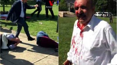 Los guardaespaldas turcos agredieron a un grupo de manifestantes en Washington.
