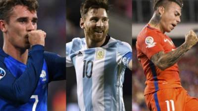 Griezmann, Messi y Eduardo Vargas, son garantía de gol en cada una de sus selecciones.