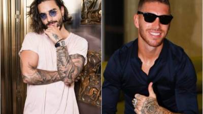 El cantante Maluma y el jugador Sergio Ramos. Fotos: Instagram