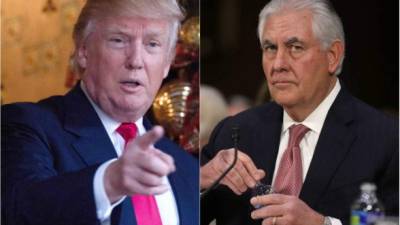 El presidente de Estados Unidos, Donald Trump y el secretario de Estado, Rex Tillerson.