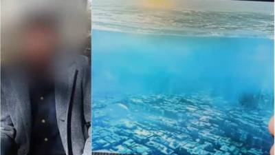 El viajero del tiempo regresó con una foto supuestamente tomada en el año 5000 que muestra a la ciudad de Los Ángeles sumergida bajo el mar.