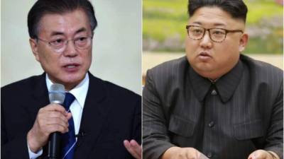 El presidente surcoreano, Moon Jae-in y el líder norcoreano Kim Jong-Un.