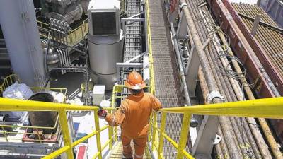 La plataforma Laurus, operada por Pemex en Ciudad del Carmen, México.