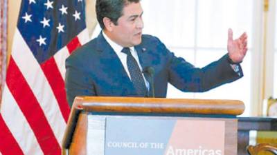 El mandatario Juan Orlando Hernández participó como orador en el Consejo de las Américas.
